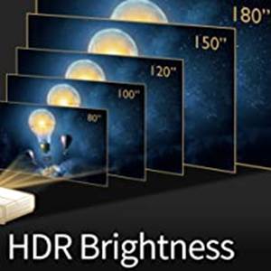 HDR brightness optimization keeps ideal high contrast while projecting different image sizes